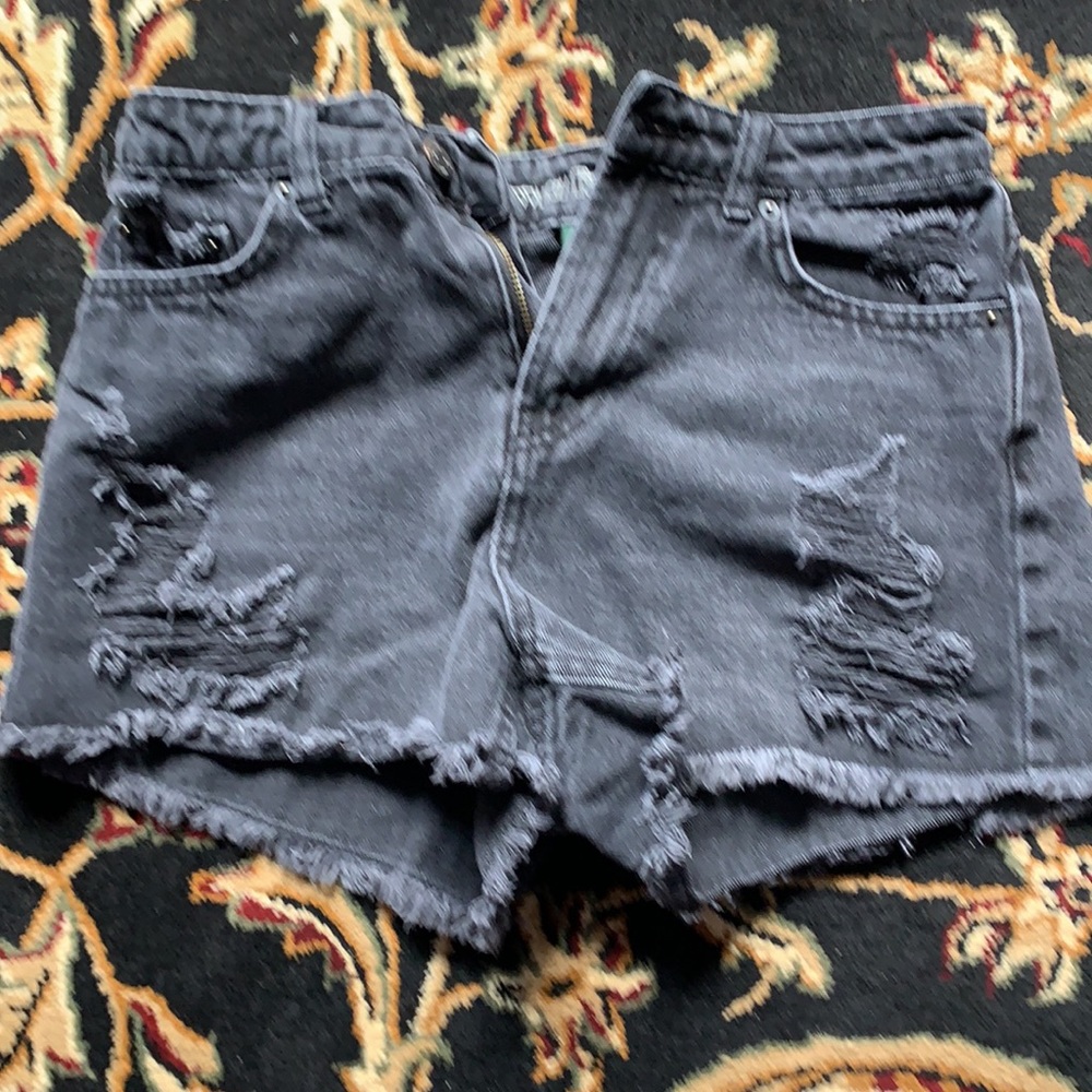 High rise cut off distressed Jean shorts